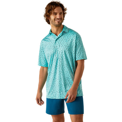 Charger 2.0 Printed Polo - Aqua