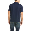 Men's Medal Button Polo Shirt in Navy Blue 10035315 Ariat back