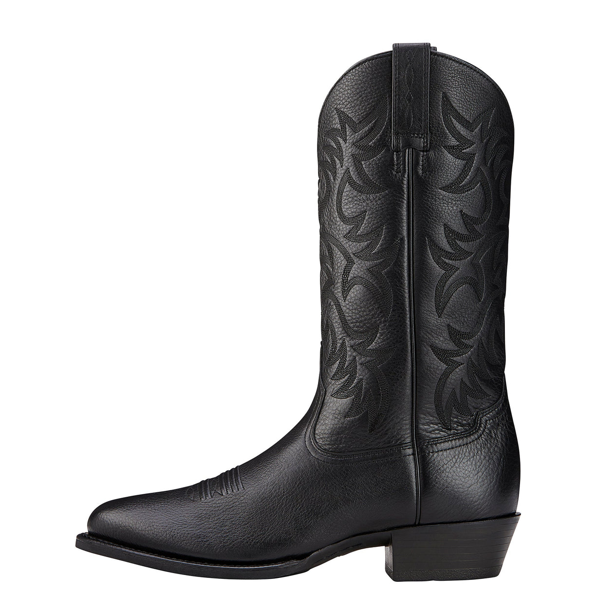 Ariat Men's Heritage Western R Toe Black Deertan 10002218 side