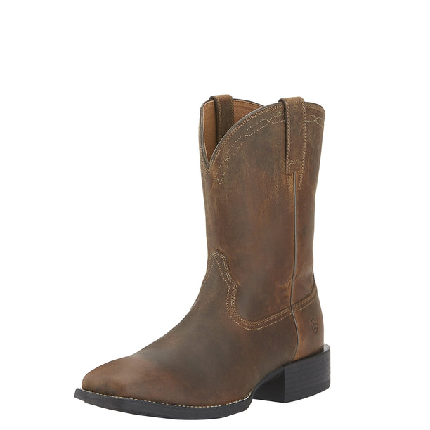 Ariat Men's Heritage Roper Wide Square Toe Powder Brown 10015288