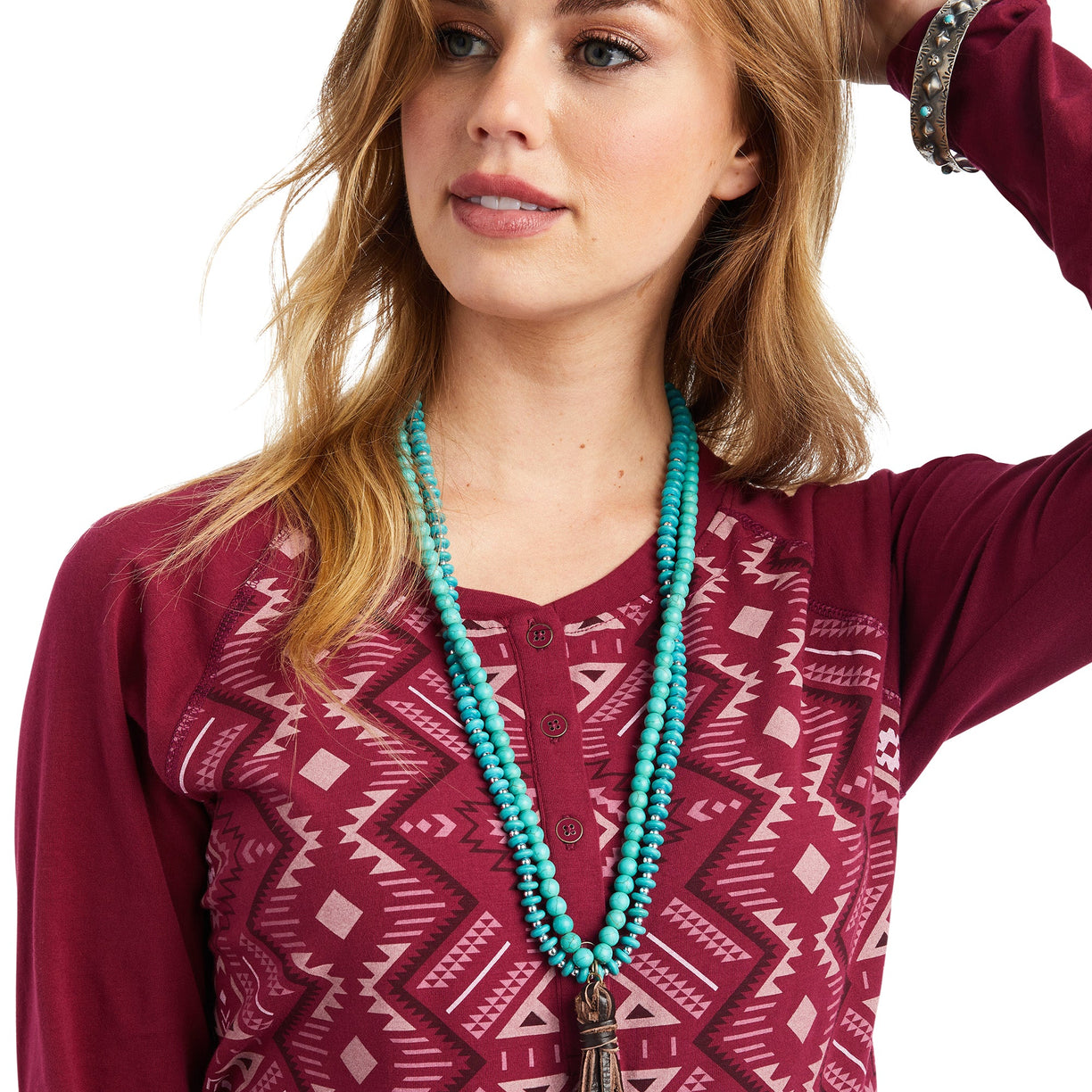 REAL Printed Henley Shirt