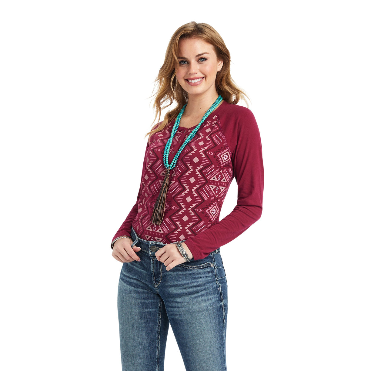 REAL Printed Henley Shirt