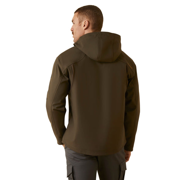 Rebar Stretch Canvas Softshell Hooded Logo Jacket