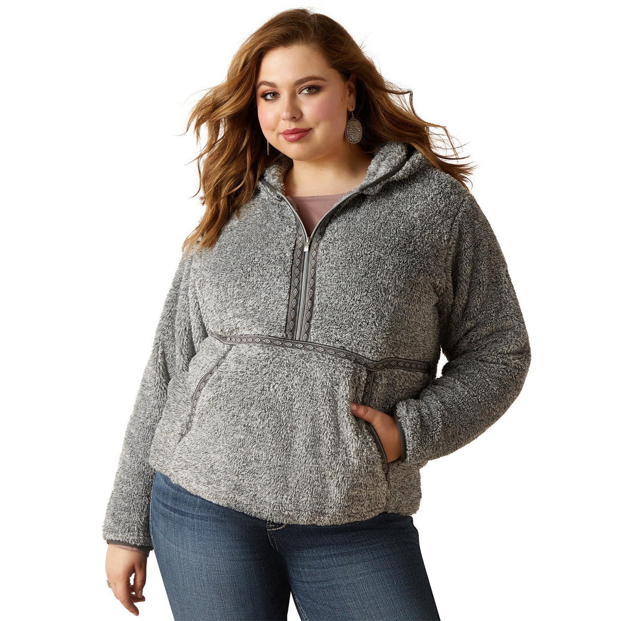 Lurex Berber 1/2 Zip Hoodie