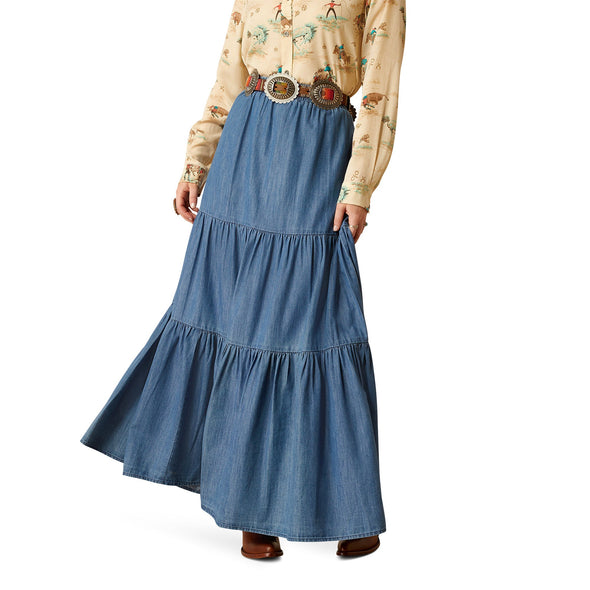 Chambray Tier Skirt