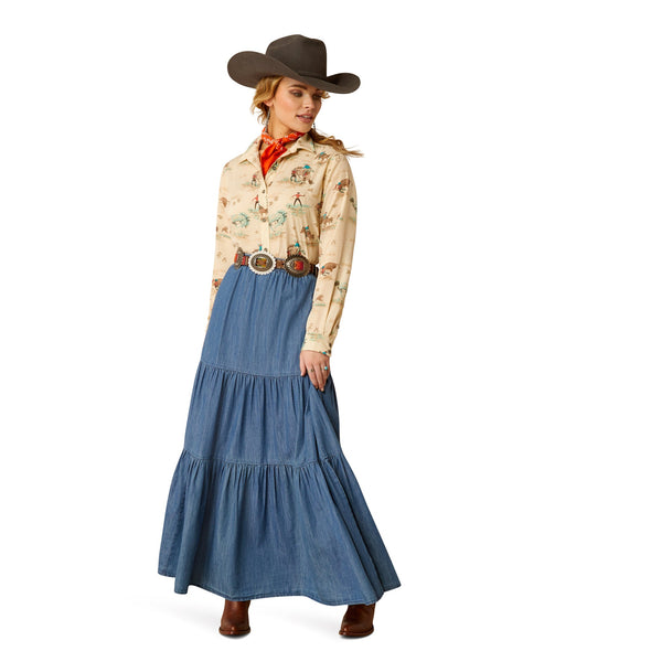 Chambray Tier Skirt