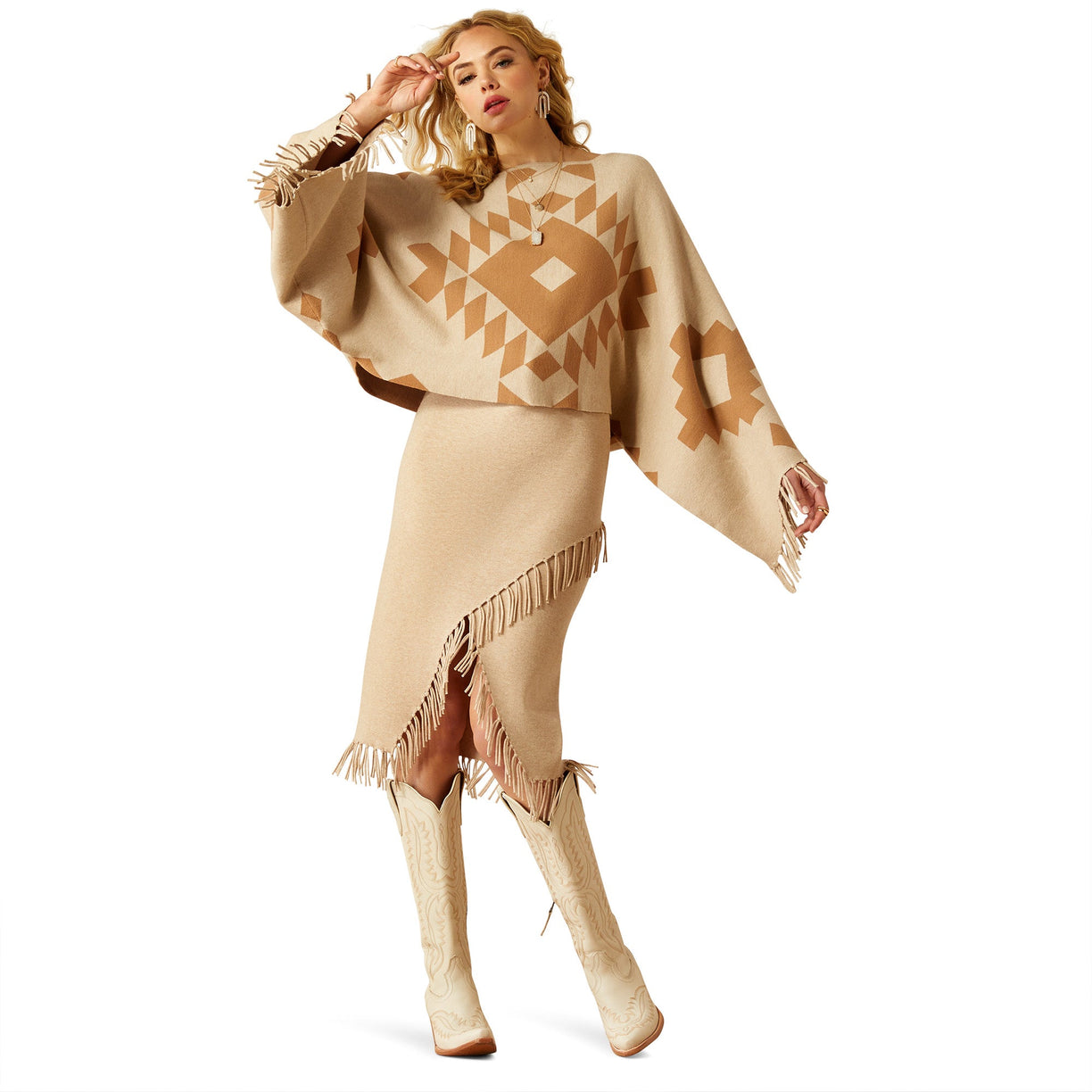 Sunset Chic Sweater Poncho
