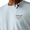 Gray t-shirt with Ariat logo on a white background