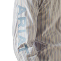 Striped fabric with 'Havaianas' branding on a white background