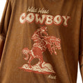 Brown t-shirt with 'Wild West Cowboy' text and graphic of a cowboy on a horse.