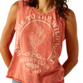 Red tank top with 'Welcome to the Wild West Desert Club' text and cactus graphic on a white background