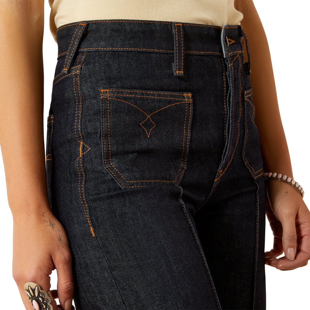 Ultra High Rise Tomboy Western Utility Wide Leg Jeans