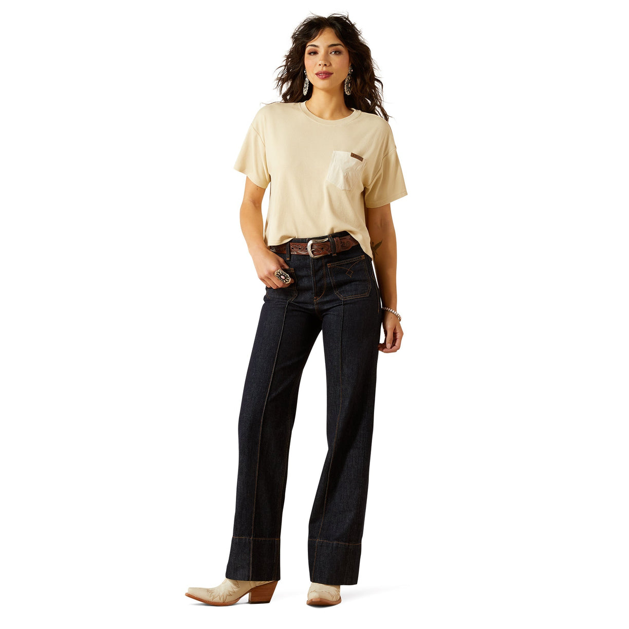 Ultra High Rise Tomboy Western Utility Wide Leg Jeans