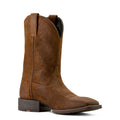 Brown cowboy boot on a white background