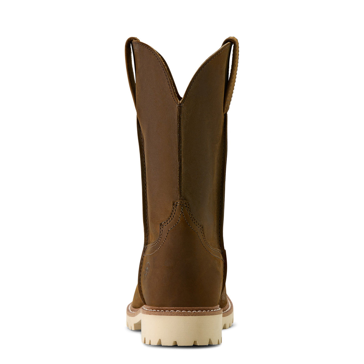 Brown cowboy boot on a white background