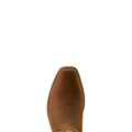 Brown leather boot sole on a white background