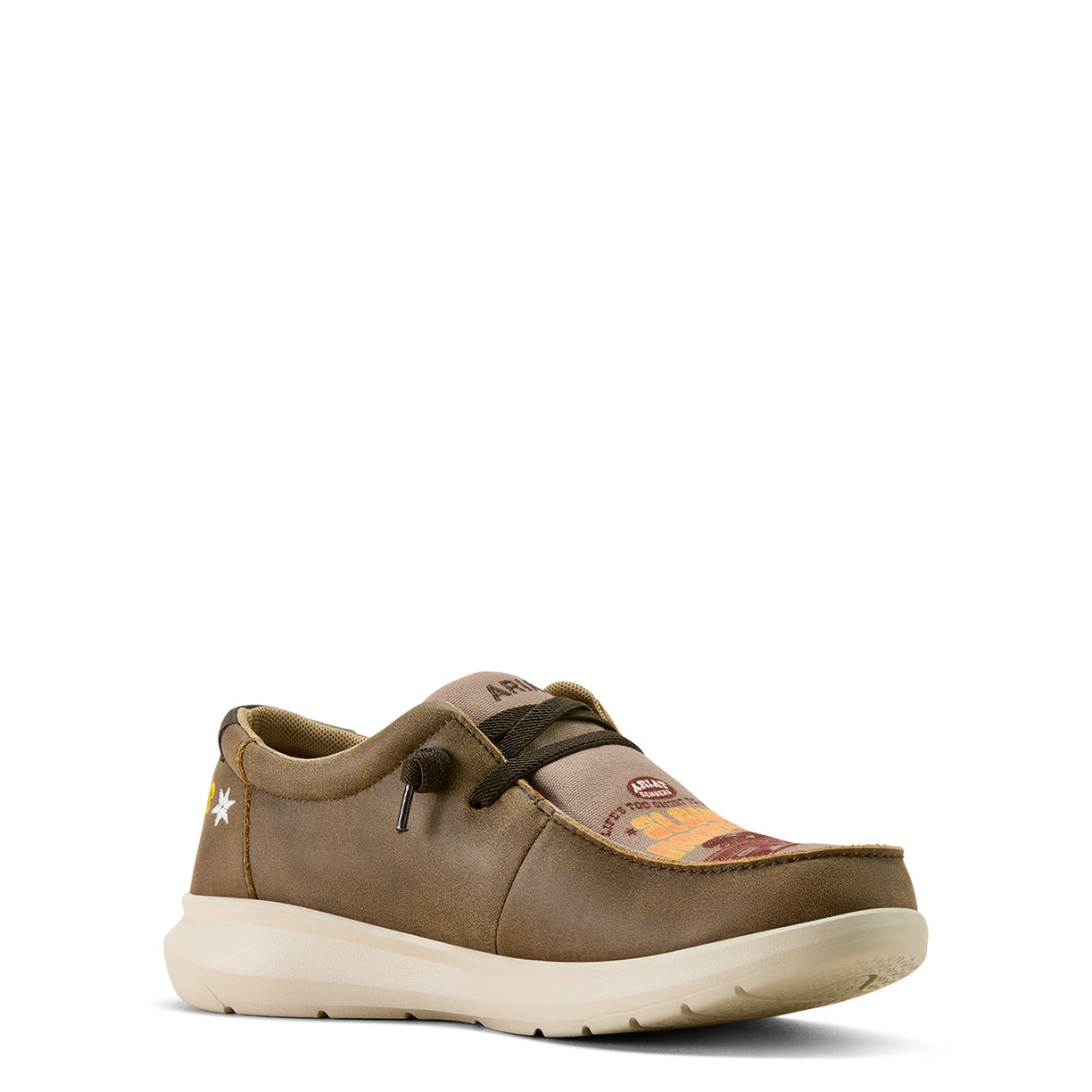 Brown casual shoe on a white background