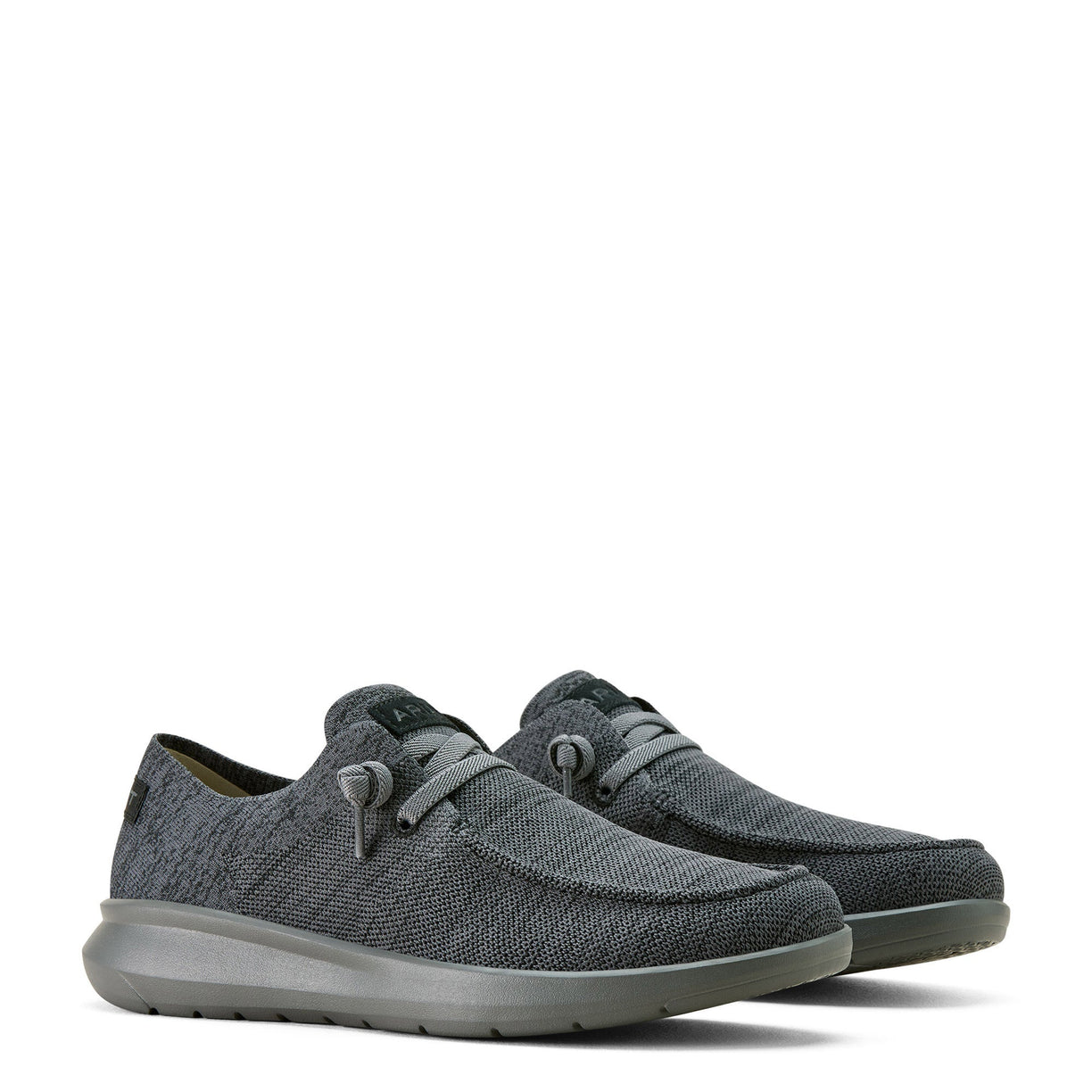 Pair of gray casual shoes on a white background