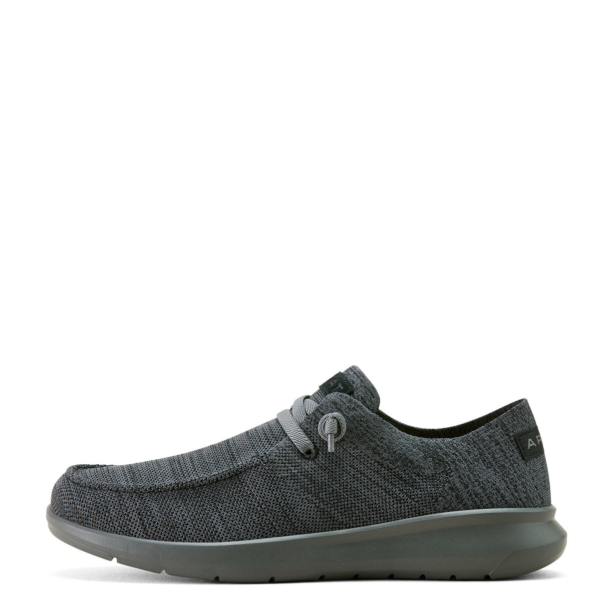 Gray slip-on shoe on a white background
