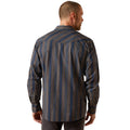 Man wearing a striped shirt on a white background