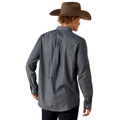 Wrinkle Free Ariat Solid Pinpoint Oxford Fitted Shirt