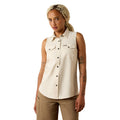 Ariat Rebar Made Tough VentTEK DuraStretch Tank in Oatmeal with chest pockets