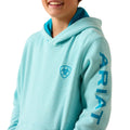 Light blue hoodie with Ariat logo on a white background
