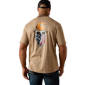 Ariat Rebar Workman Born For This T-Shirt in Sandshell with back graphic