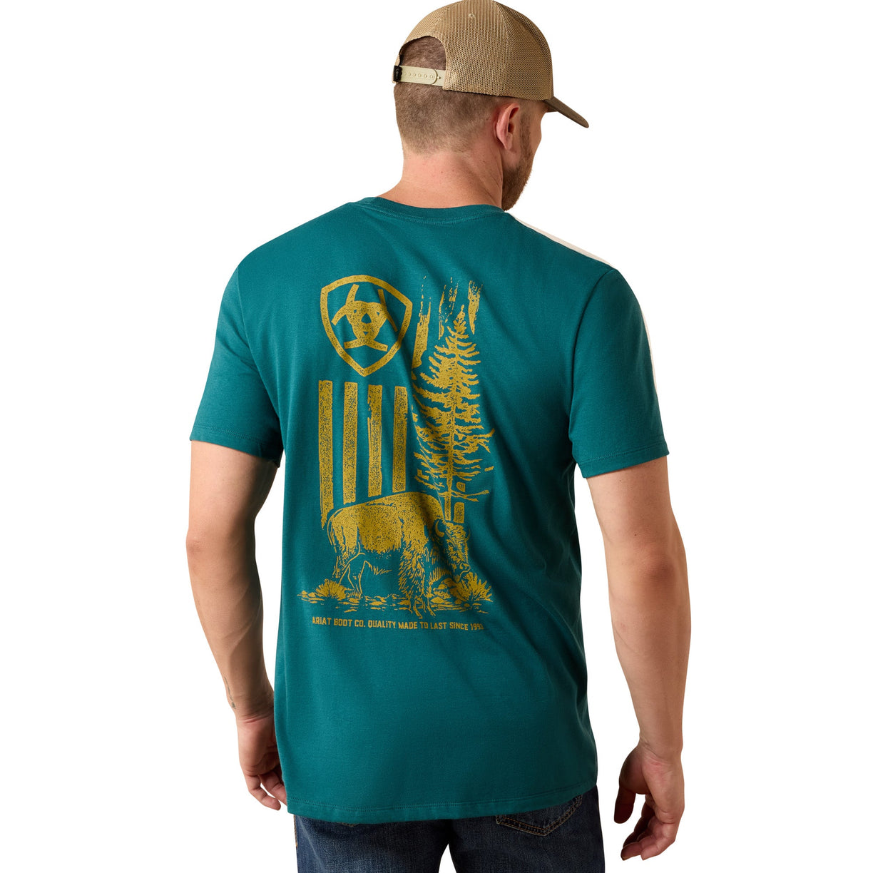 Ariat Bison Wander Flag Classic Fit T-Shirt