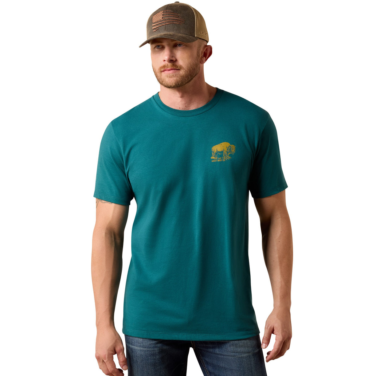 Ariat Bison Wander Flag Classic Fit T-Shirt