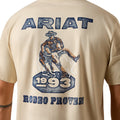 Beige t-shirt with Ariat logo and rodeo graphic