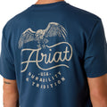 Navy blue t-shirt with Ariat logo and eagle design on the back