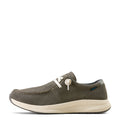 Brown casual shoe with white sole on a white background