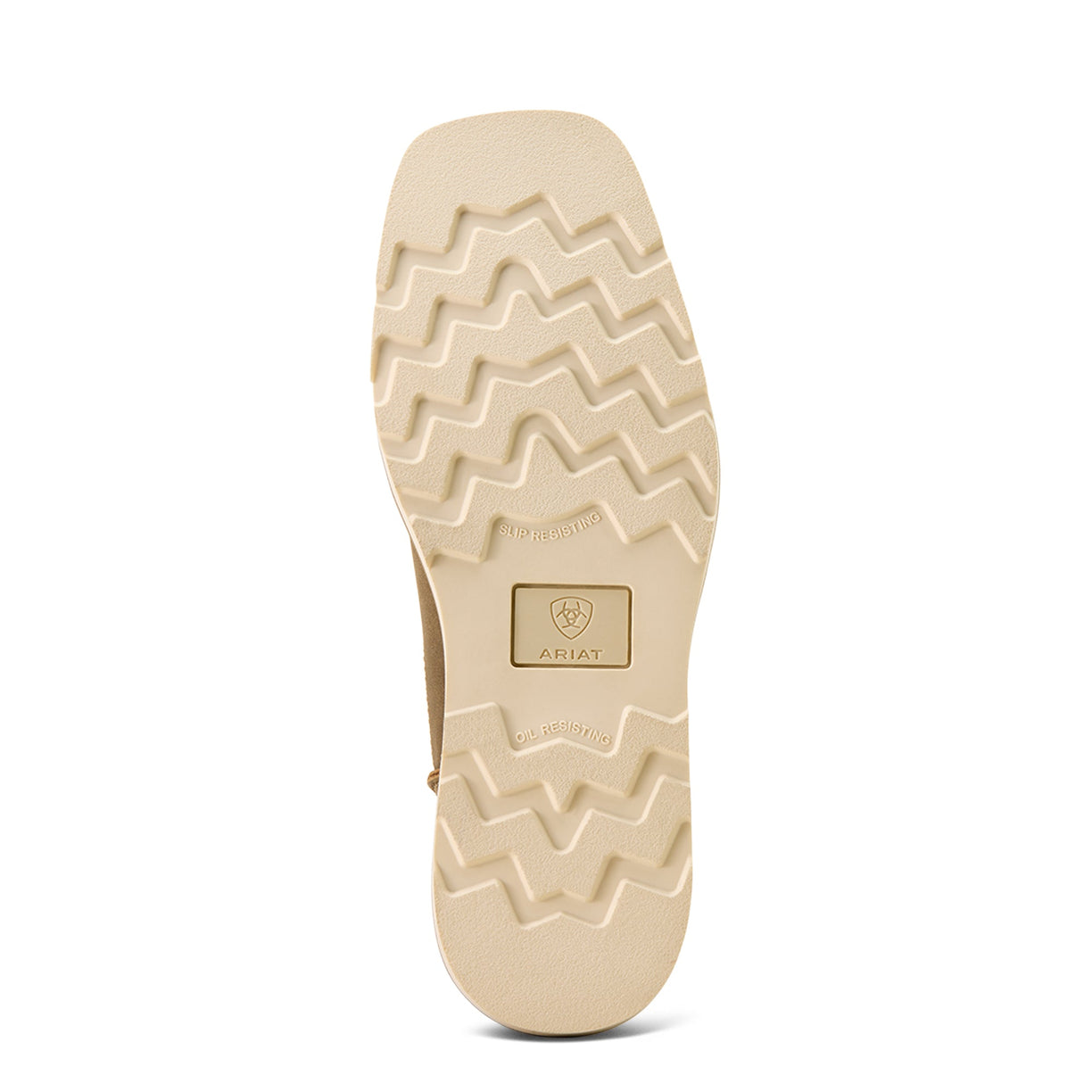Beige shoe sole with tread pattern on a white background