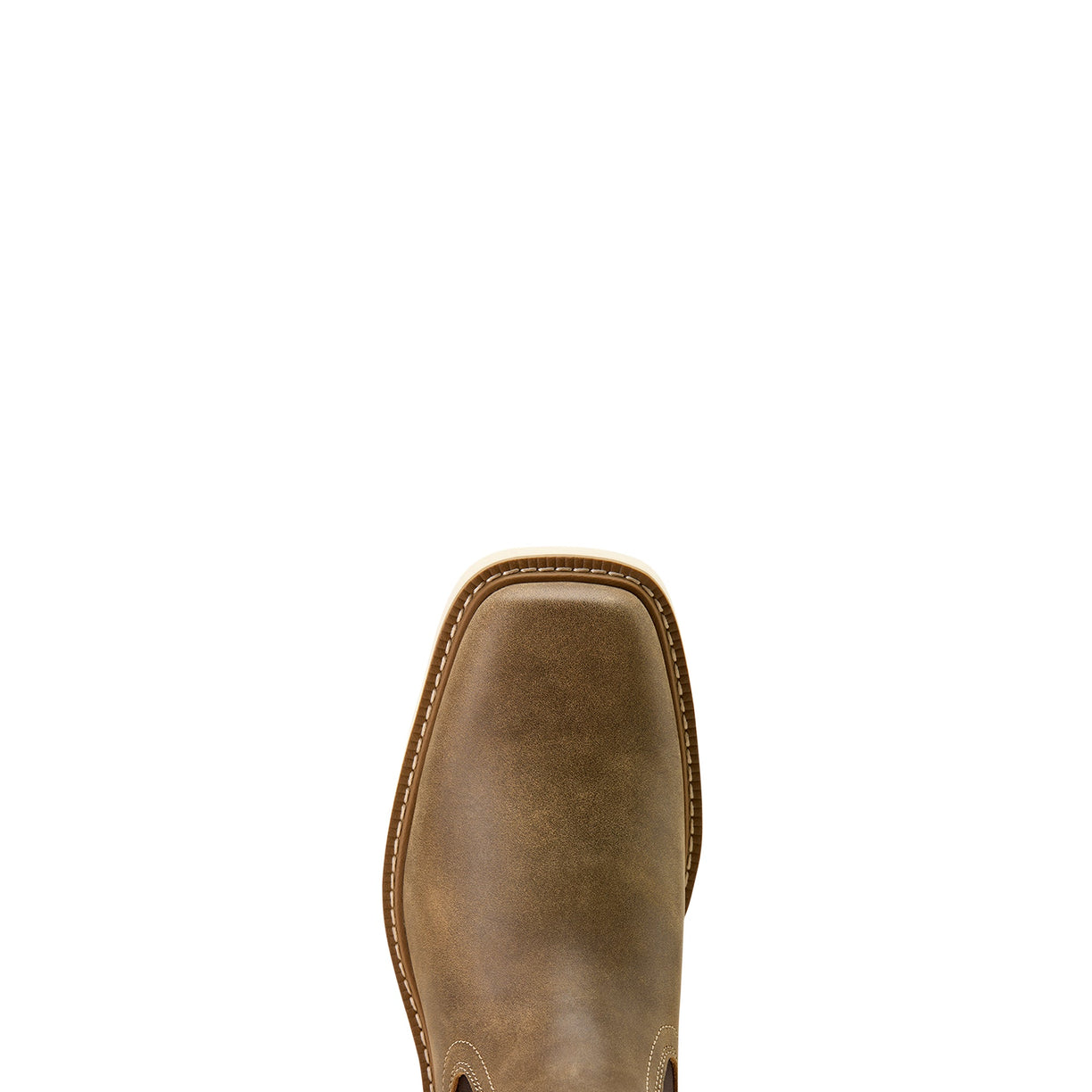 Brown leather boot sole on a white background