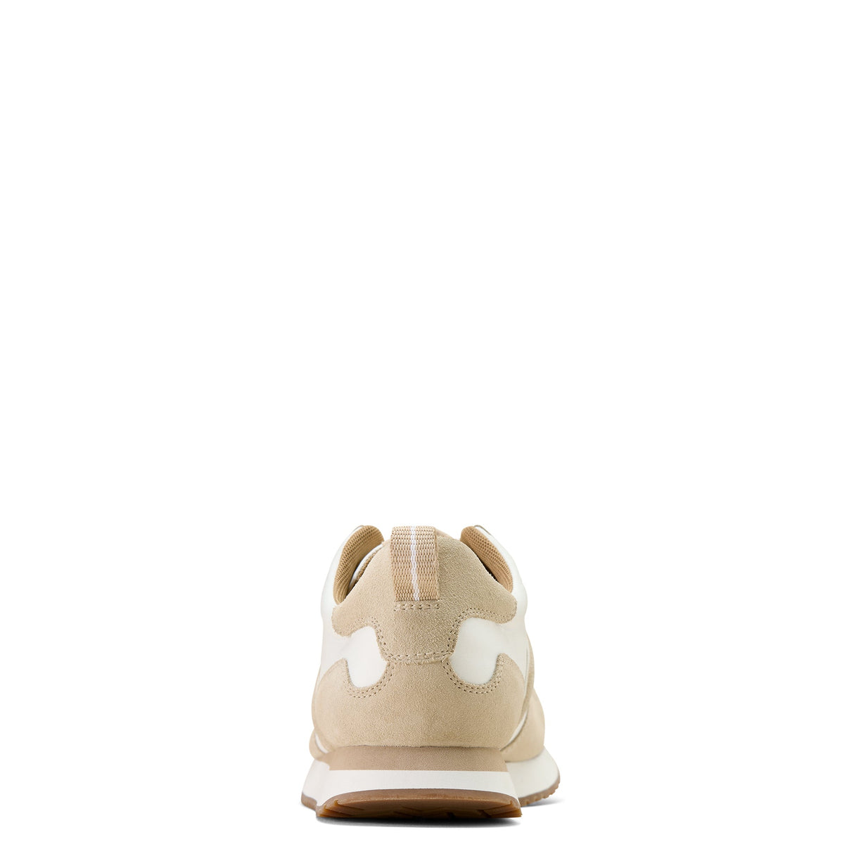 Beige sneaker with white accents on a white background