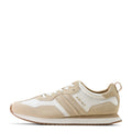 Beige and white sneaker with 'Ariat' branding on a white background