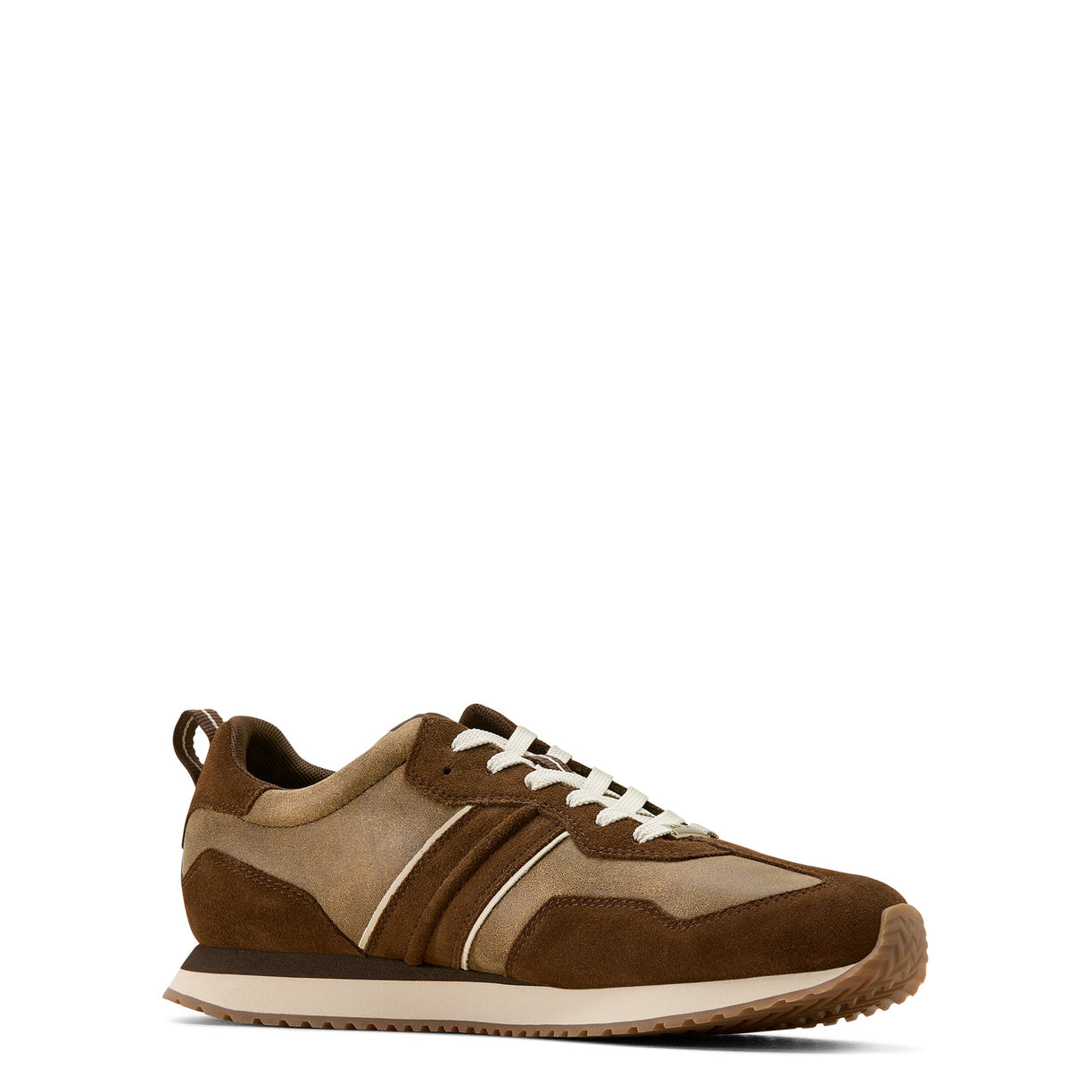 Brown suede loafer shoe on a white background