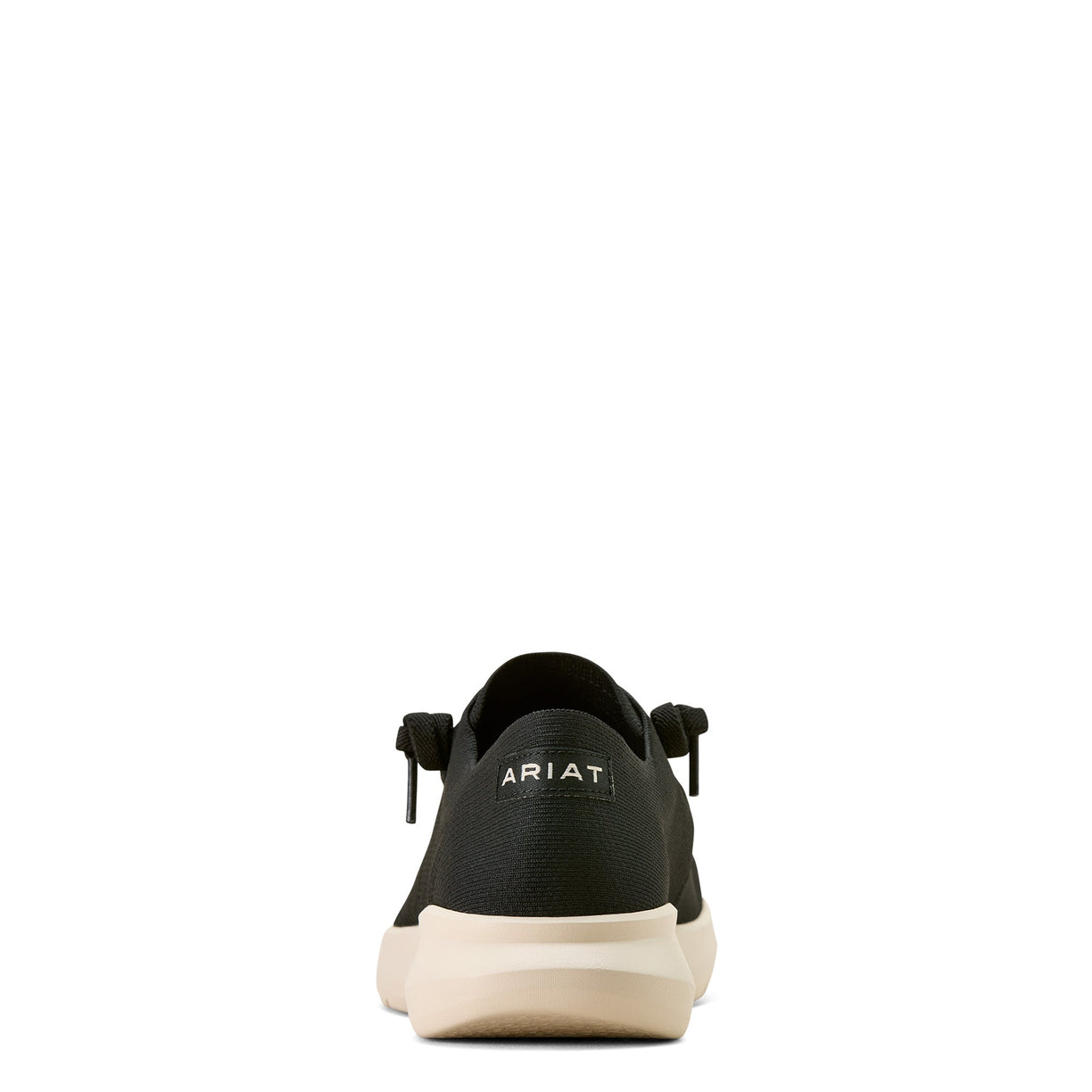 Black sneaker with 'Ariat' branding on a white background