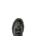 Black and gray hiking shoe on a white background