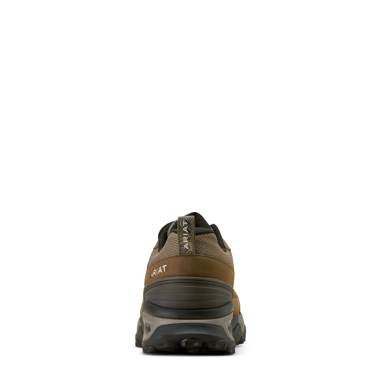 Brown hiking shoe with brand logo on a white background