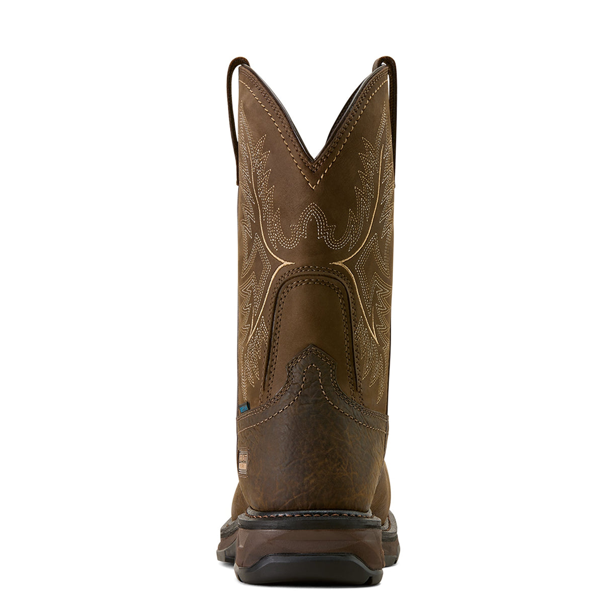 Brown cowboy boot on a white background