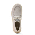 Beige sneaker with white laces on a white background