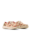 Pair of patterned sneakers on a white background