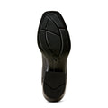 Black Ariat cowboy boot with square toe and pull straps – sole view