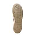 Close-up of a sandal sole with Ariat logo on a white background