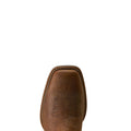 Brown leather boot sole on a white background