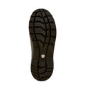 Black sole of a shoe with tread pattern on a white background