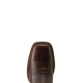 Brown leather boot sole on a white background