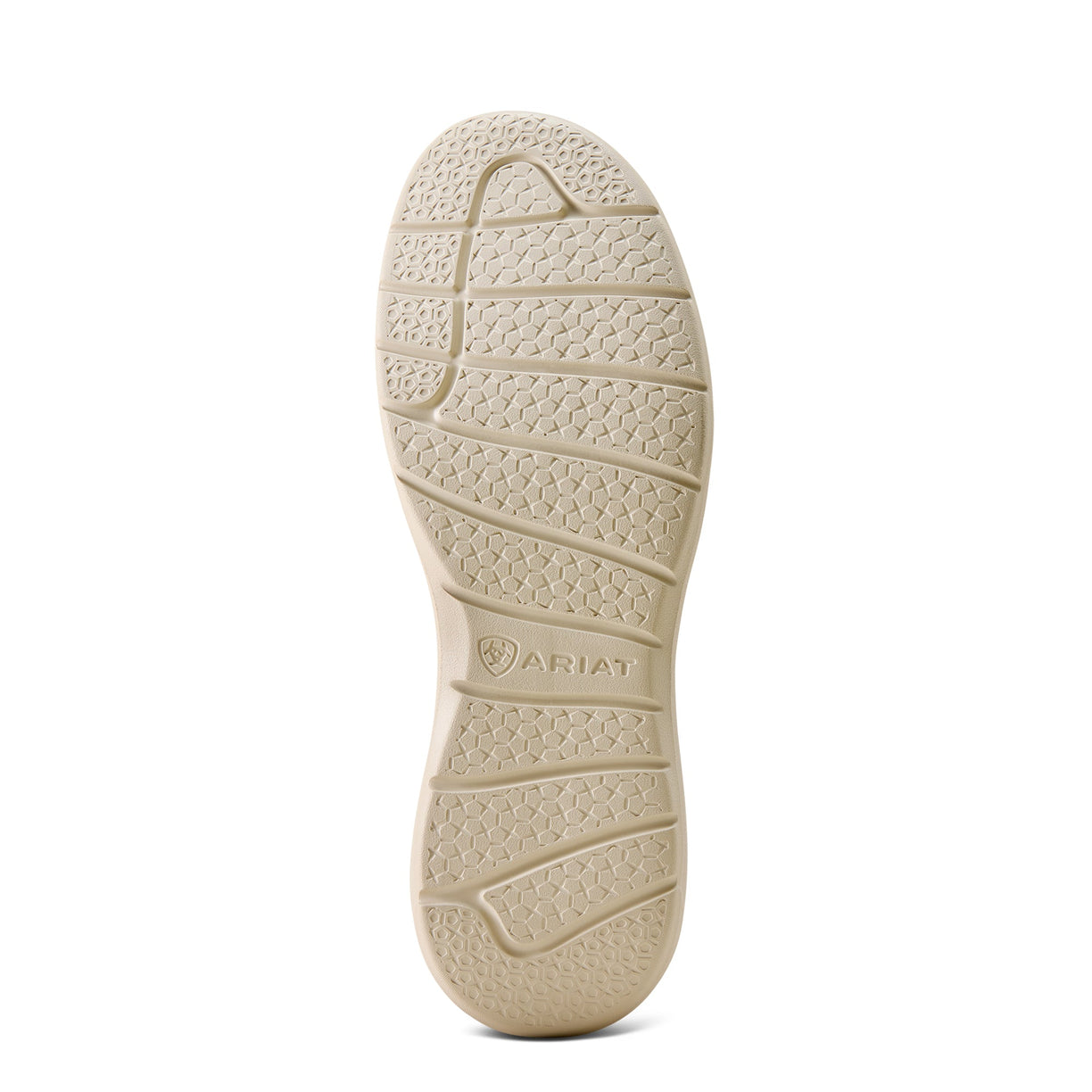 Beige shoe sole with Ariat logo on a white background